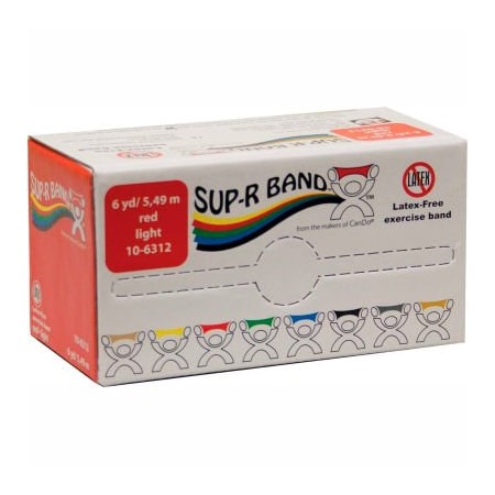 Fabrication Enterprises Sup-R Band Latex Free Exercise Band, Red, 6 Yard Roll/Box 1611725